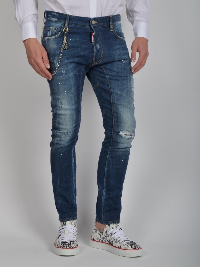 DSQUARED2 17CM TIDY BIKER  DENIM JEANS