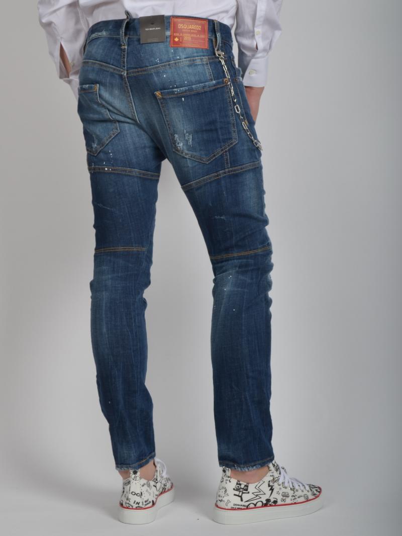 DSQUARED2 17CM TIDY BIKER  DENIM JEANS