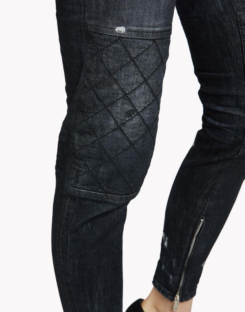 DSQUARED2 JEANS Skinny quilted washed cotton denim