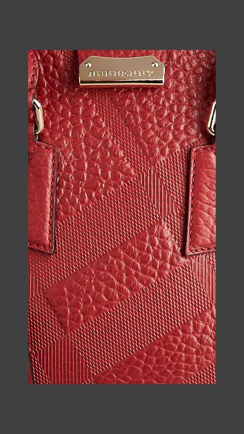 BURBERRY THE SMALL ORCHARD IN EMBOSSED CHECK LEATHER