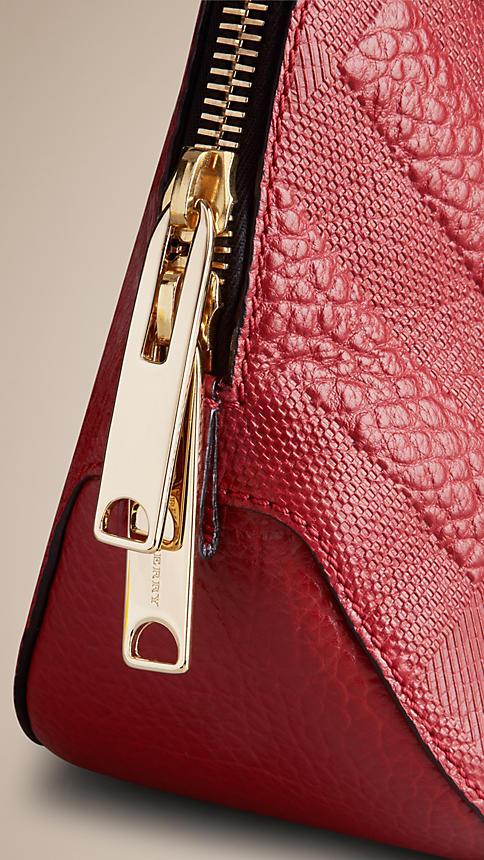 BURBERRY THE SMALL ORCHARD IN EMBOSSED CHECK LEATHER