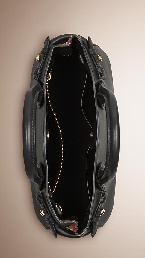 BURBERRY THE SMALL BANNER IN LEATHER AND HOUSE CHECK