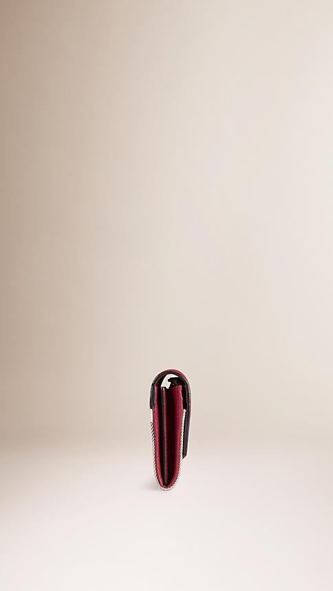 BURBERRY House Check and Leather Continental Wallet