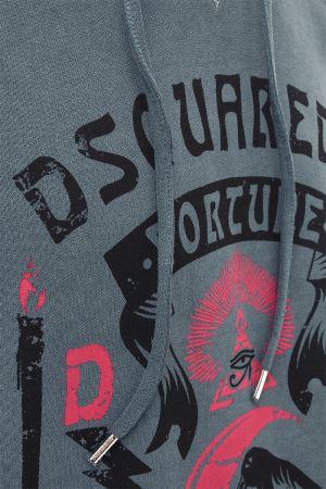 DSQUARED2 HOODED PRINTED COTTON SWEATSHIRT