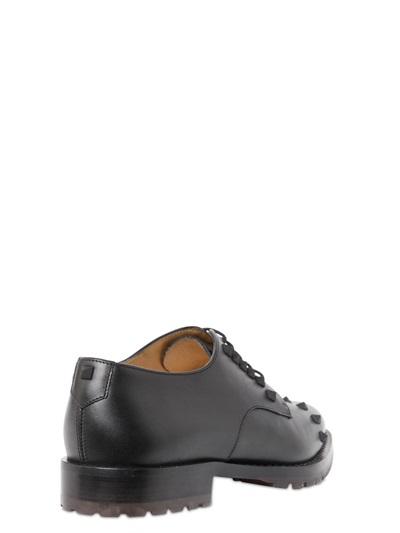 VALENTINO STUDDED LEATHER DERBY LACE-UP SHOES