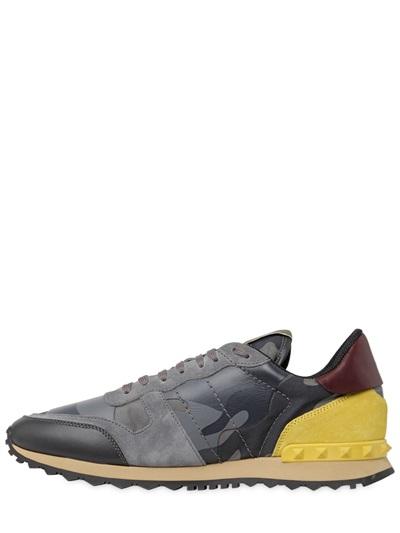 VALENTINO ROCKSTUD CAMOUFLAGE CANVAS & LEATHER