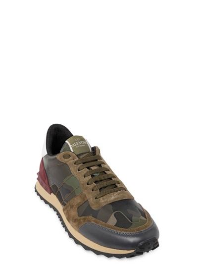 VALENTINO ROCKSTUD CAMOUFLAGE CANVAS & LEATHER