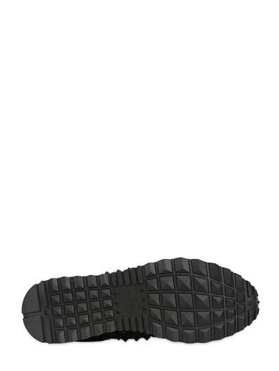 VALENTINO ROCKSTUD LEATHER & SUEDE SNEAKERS