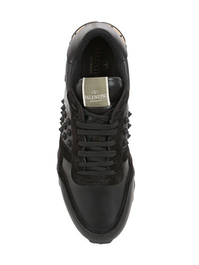 VALENTINO ROCKSTUD LEATHER & SUEDE SNEAKERS