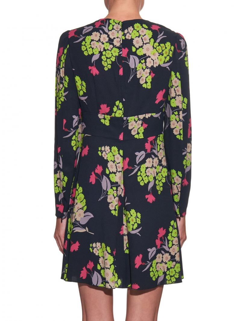 RED VALENTINO Flower-print crepe dress