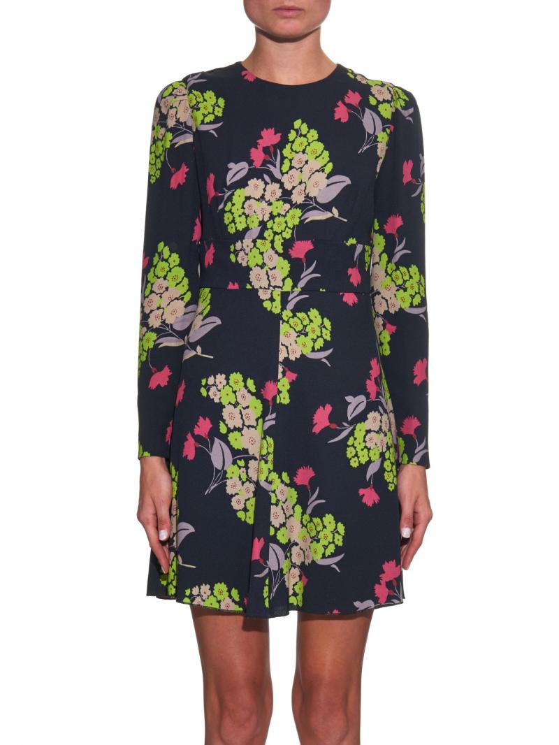 RED VALENTINO Flower-print crepe dress