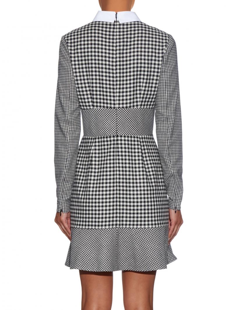 RED VALENTINO  Contrast-collar hound's-tooth dress