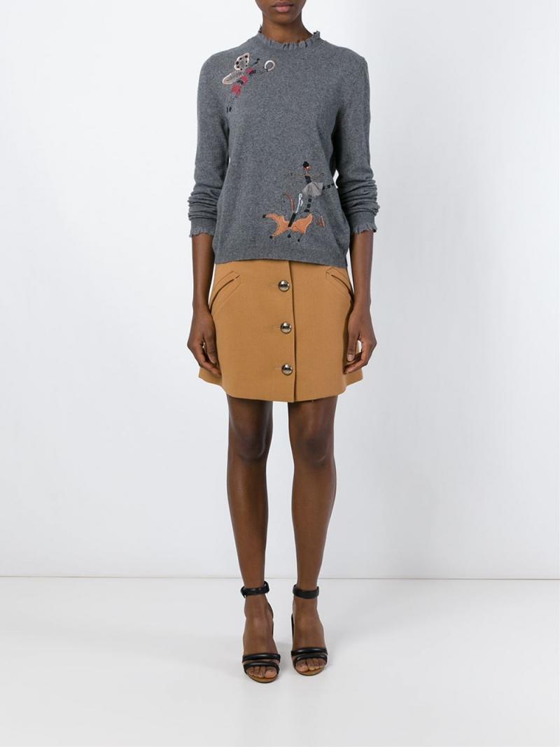 RED VALENTINO embroidered detail sweater
