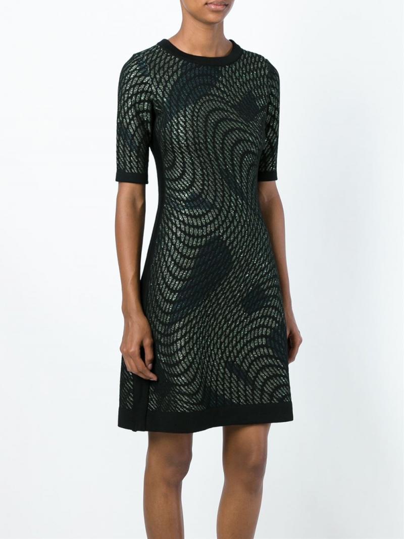M MISSONI SHORT ABSTRACT LUREX DRESS