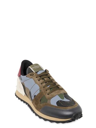 VALENTINO ROCKSTUD CAMOUFLAGE CANVAS & LEATHER