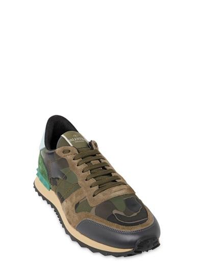 VALENTINO ROCKSTUD CAMOUFLAGE CANVAS & LEATHER