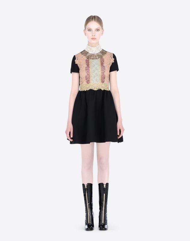 VALENTINO Dress with fusion lace bib-front