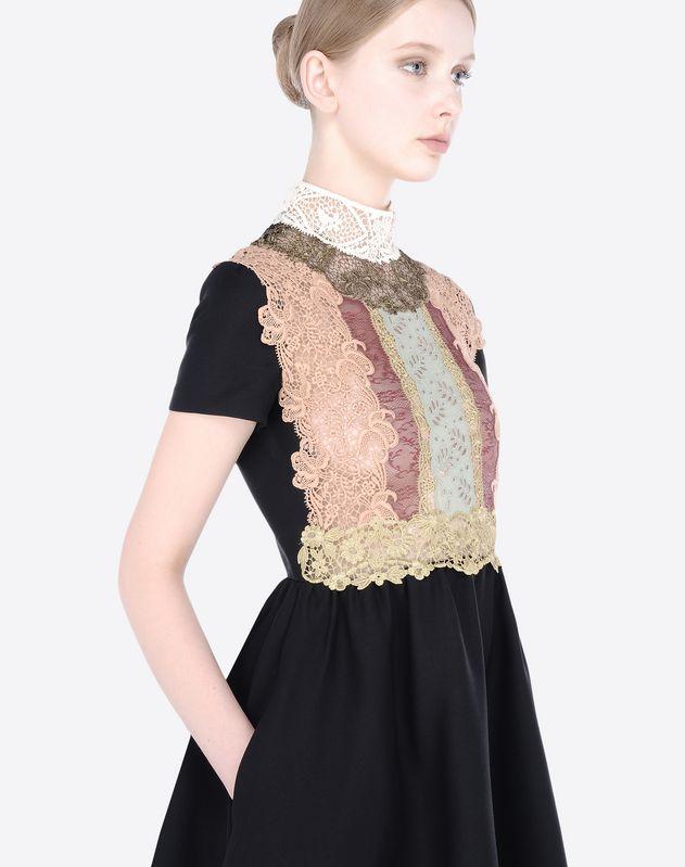 VALENTINO Dress with fusion lace bib-front
