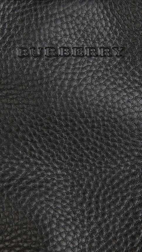 BURBERRY Small Check Detail Leather Tote Bag