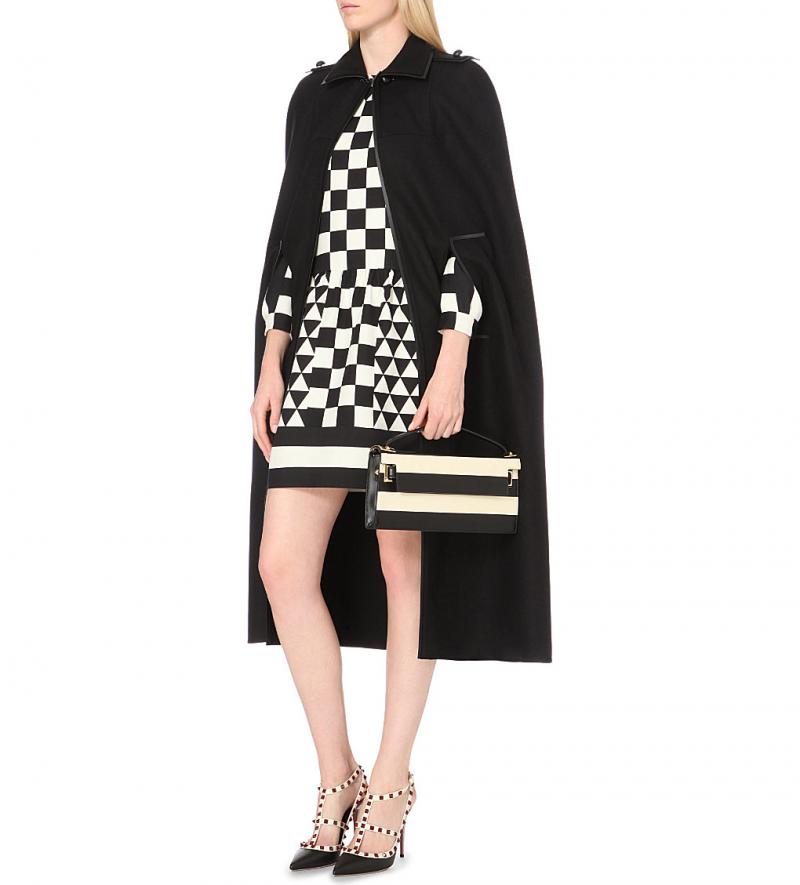VALENTINO Wool and angora-blend cape