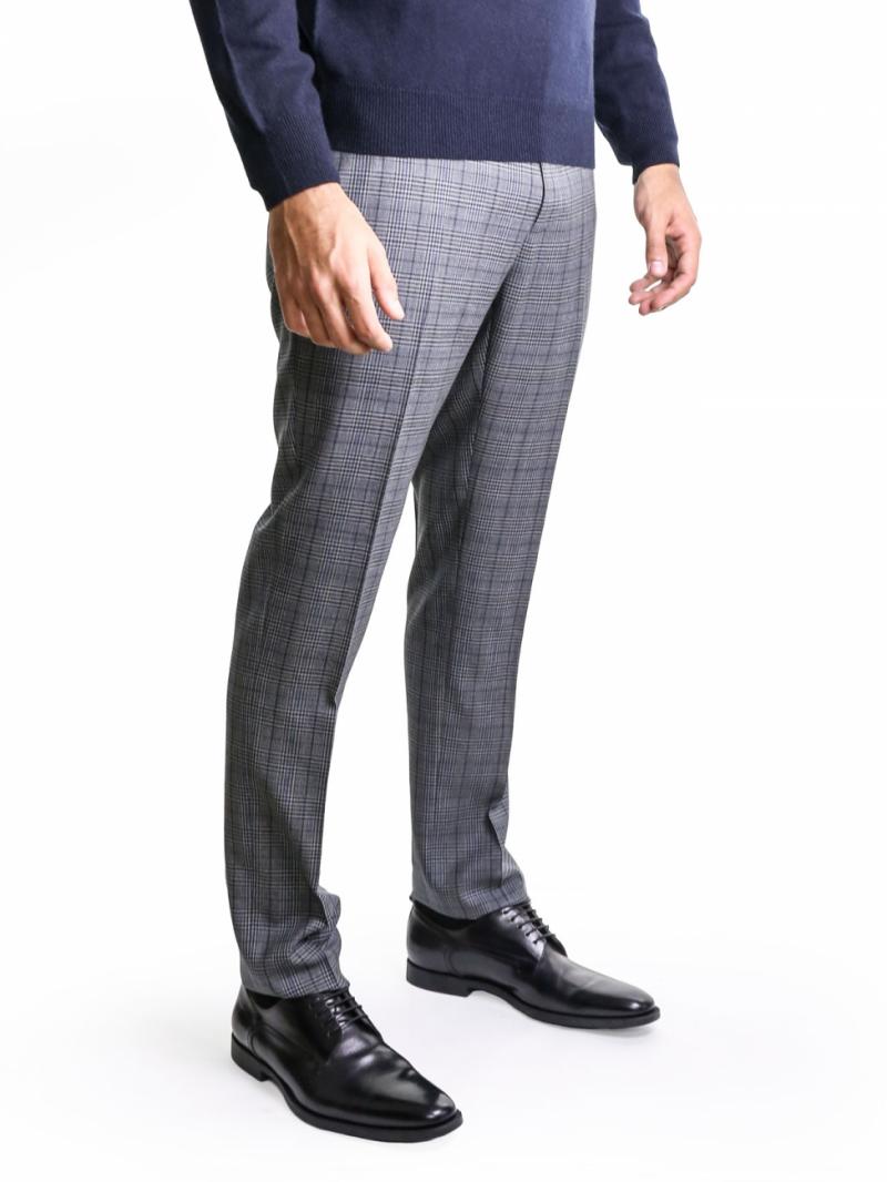 Lanvin grey micro-checked trousers
