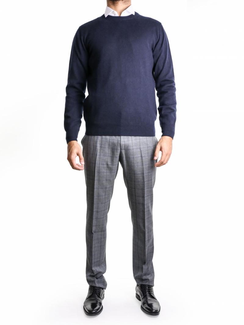 Lanvin grey micro-checked trousers