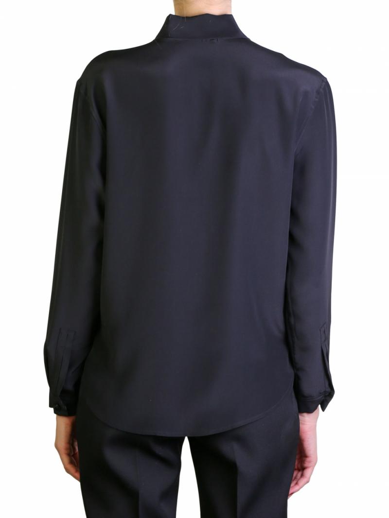 Saint Laurent black ribbon blouse