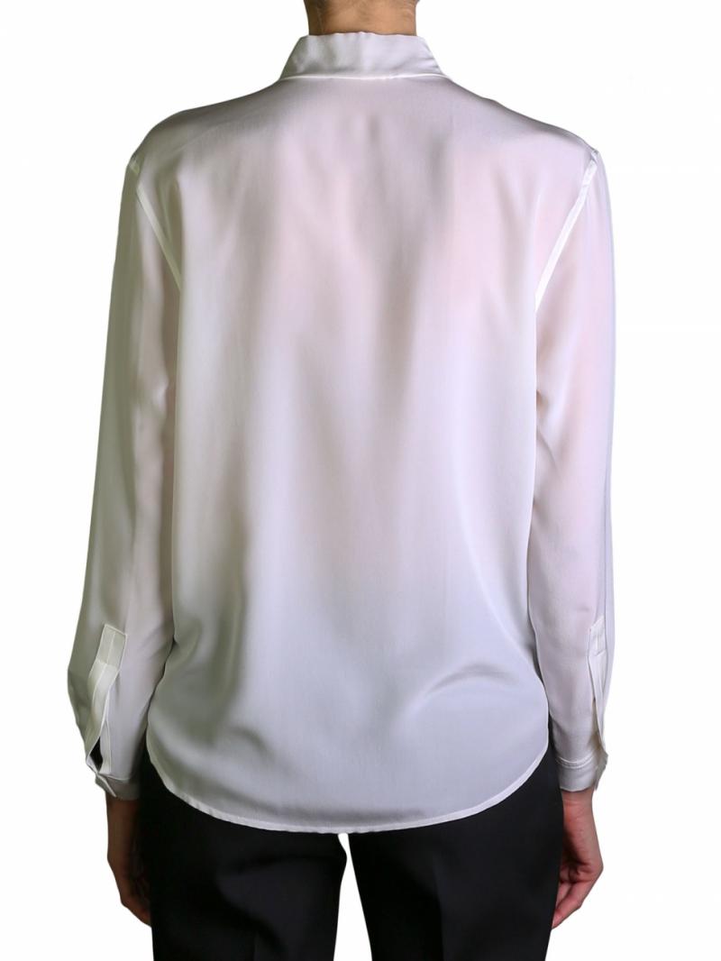 Saint Laurent ivory ribbon blouse