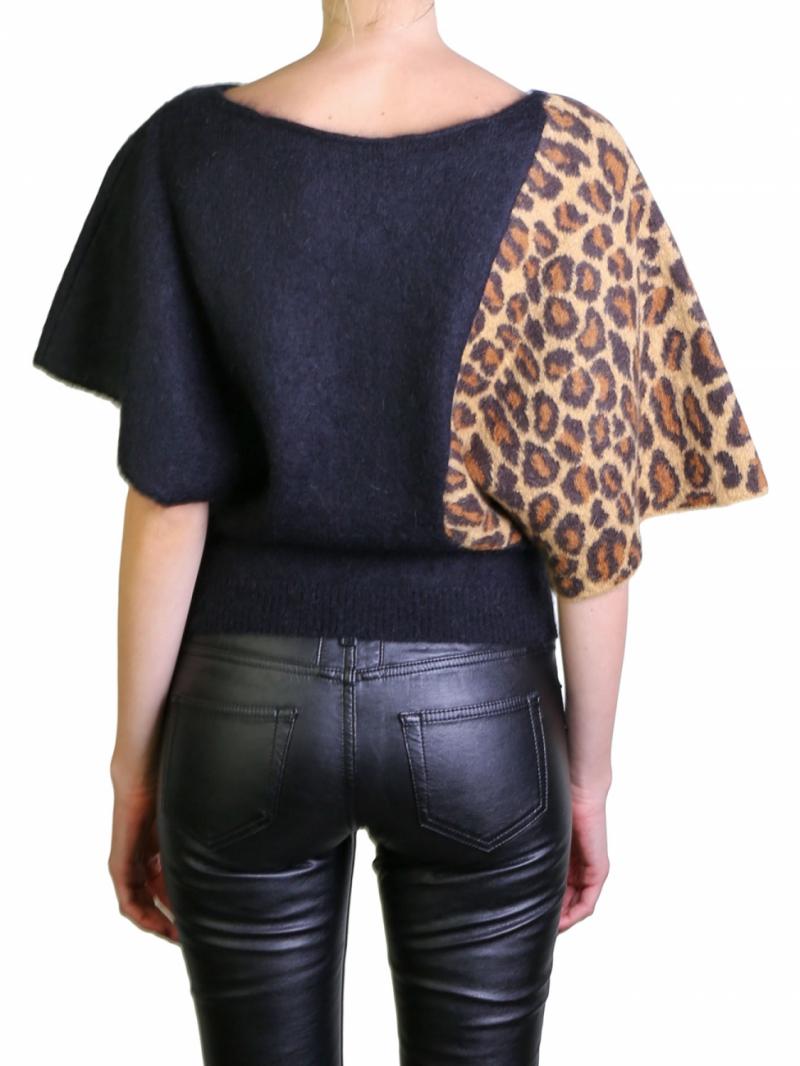 Saint Laurent black and animalier top
