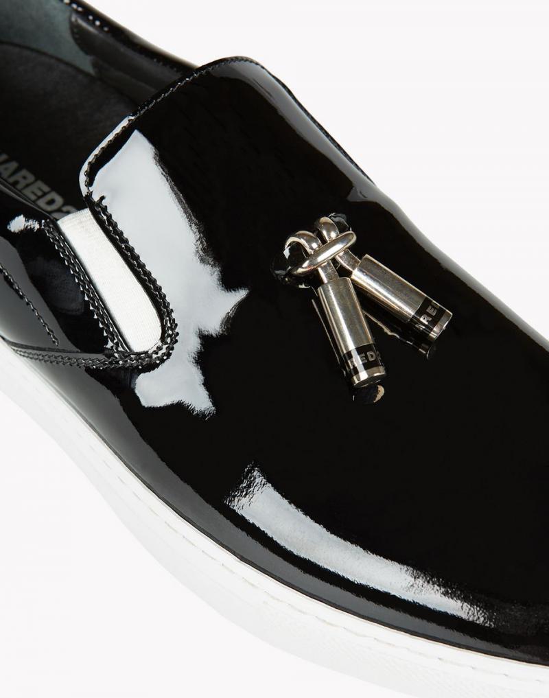 DSQUARED2 SHOES Black Patent Leather Slip on