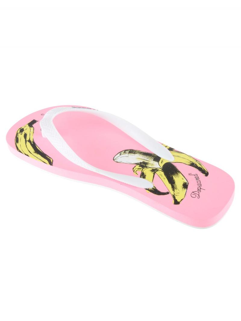 DSQUARED2 Banana print flip flops