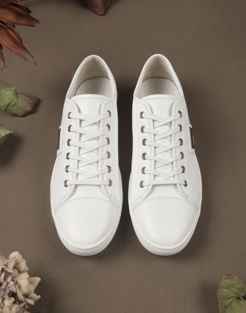 DOLCE&GABBANA CALFSKIN AND SPLIT LEATHER SNEAKERS