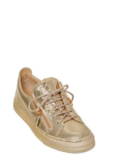 GIUSEPPE ZANOTTI DESIGN   20MM METALLIC LEATHER SNEAKERS