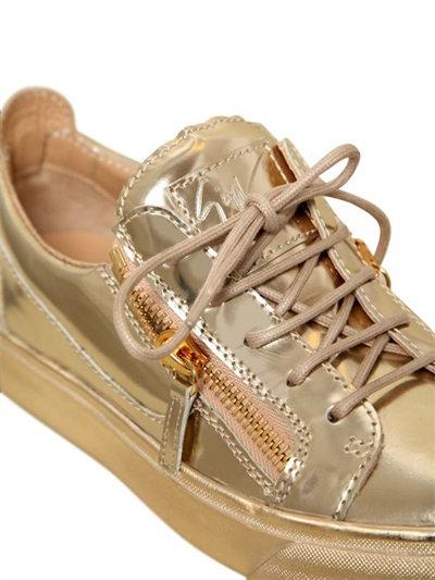 GIUSEPPE ZANOTTI DESIGN   20MM METALLIC LEATHER SNEAKERS