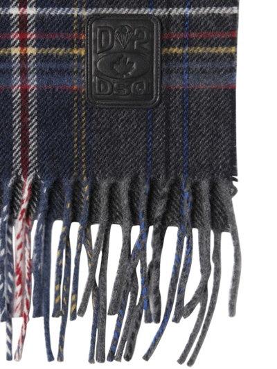 DSQUARED2 SCARVES  fringed plaid wool scarf