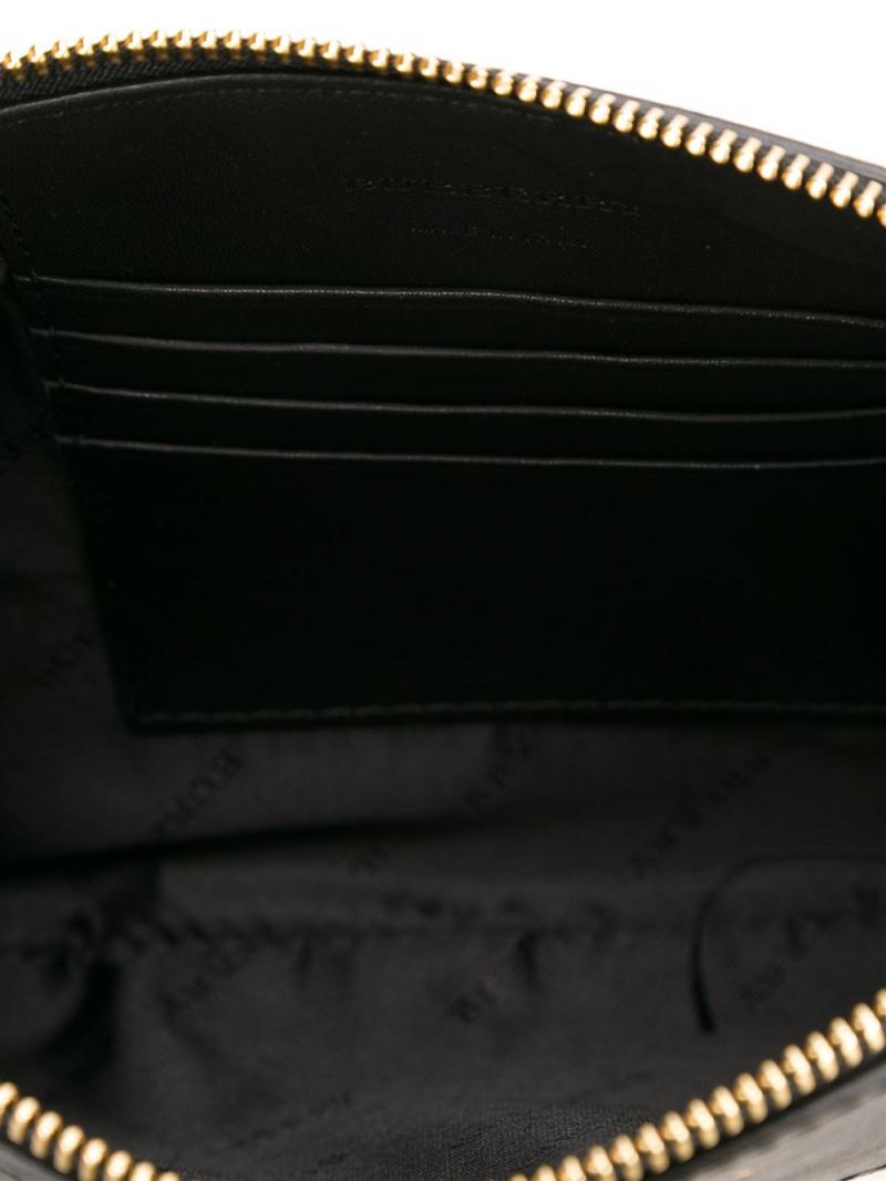 BURBERRY Horseferry Check and Leather Clutch Bag