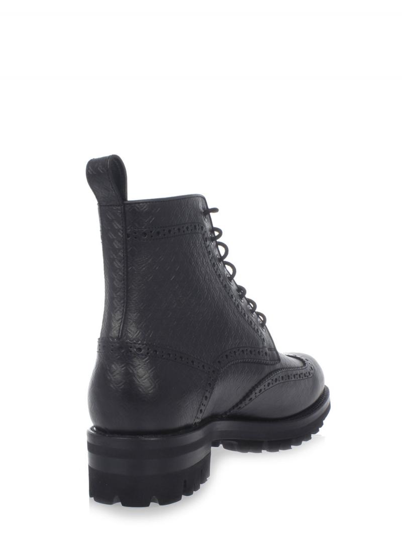 DSQUARED2 TURKISH BIKER Embossed leather Laced Up Ankle