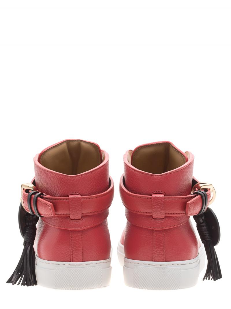 BUSCEMI 100MM Belt Red High-top leather sneakers