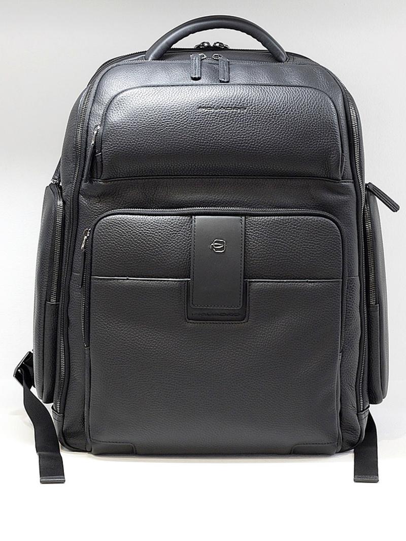 PIQUADRO Computer backpack with iPad Air / Pro 9.7 compartment, umbrella and bottle pockets Blue Square