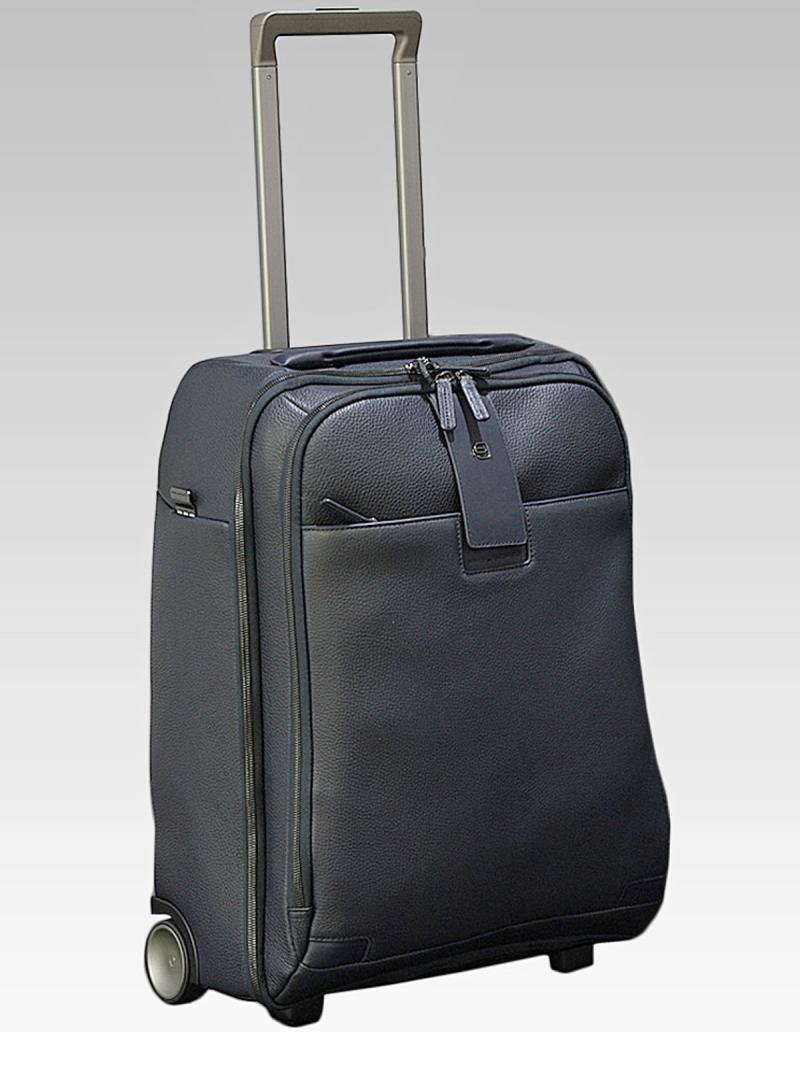 PIQUADRO Cabin trolley with double notebook and iPad / iPad Air compartment and garment bag Blue Square