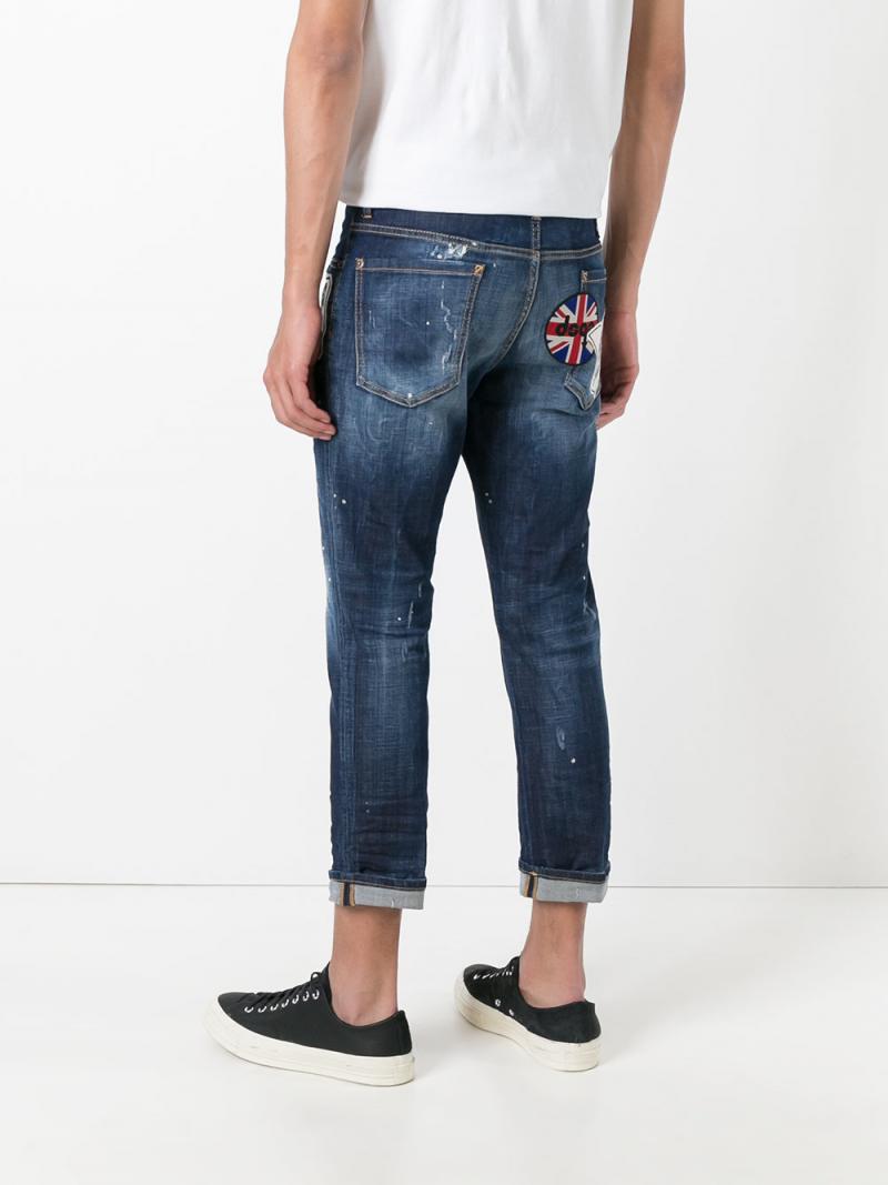DSQUARED2 embellished jeans  glam head jean