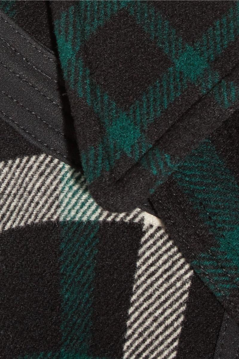 BURBERRY Canvas-trimmed checked wool cape