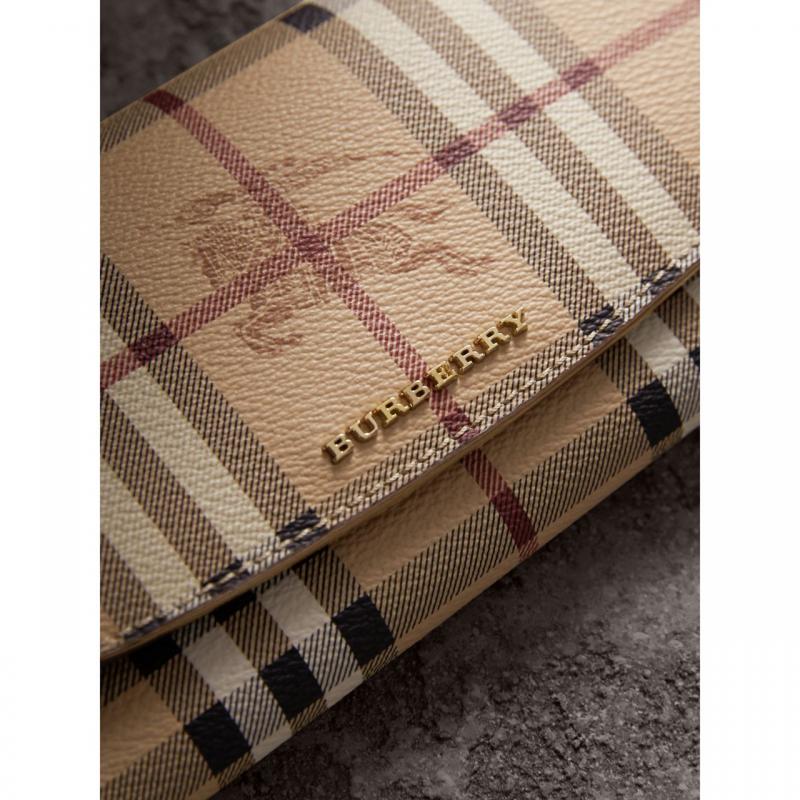 BURBERRY Haymarket Check and Leather Slim Continental Wallet