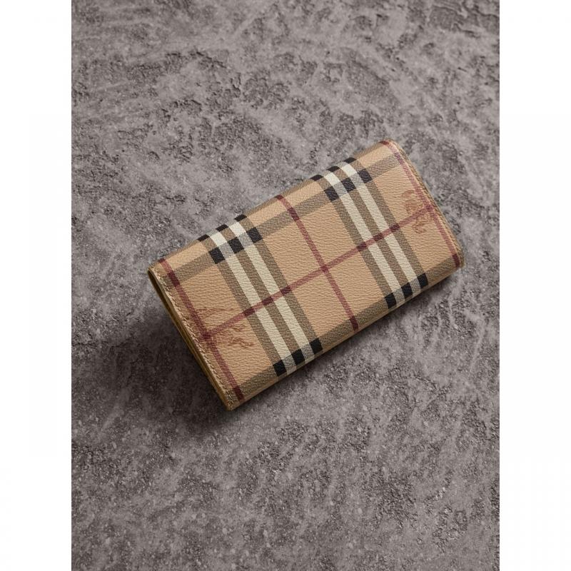 BURBERRY Haymarket Check and Leather Slim Continental Wallet
