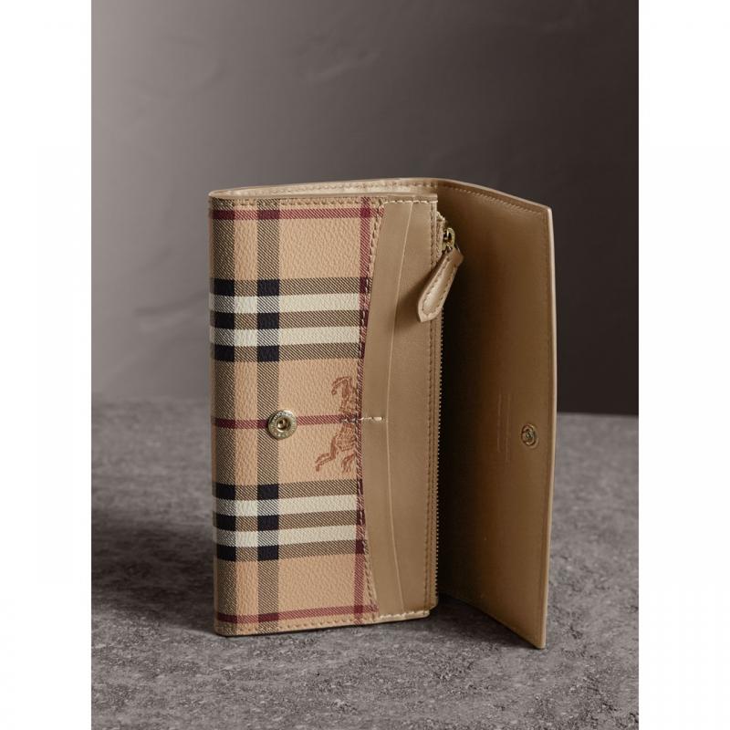 BURBERRY Haymarket Check and Leather Slim Continental Wallet