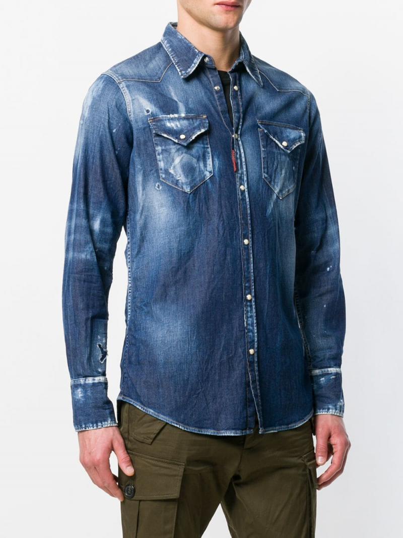 DSQUARED2 distressed denim shirt