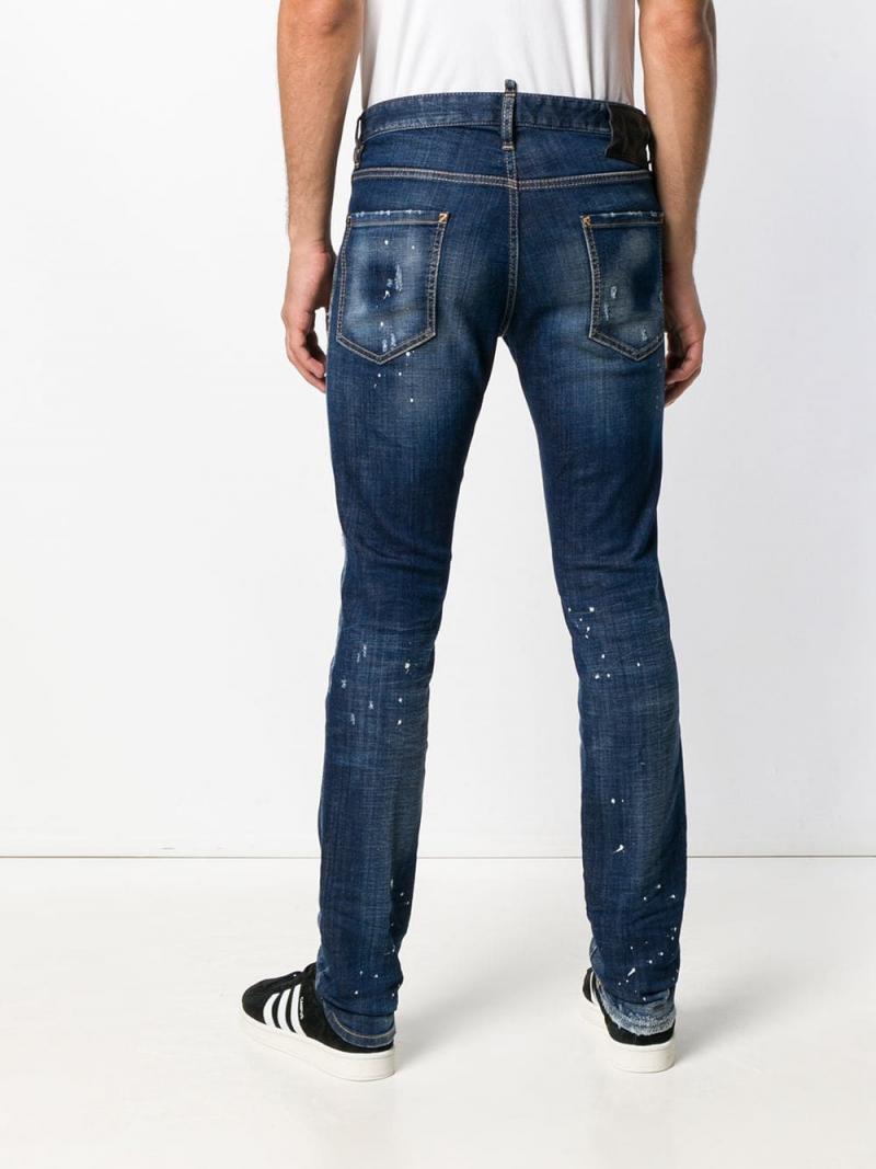 DSQUARED2 belt ripped jeans