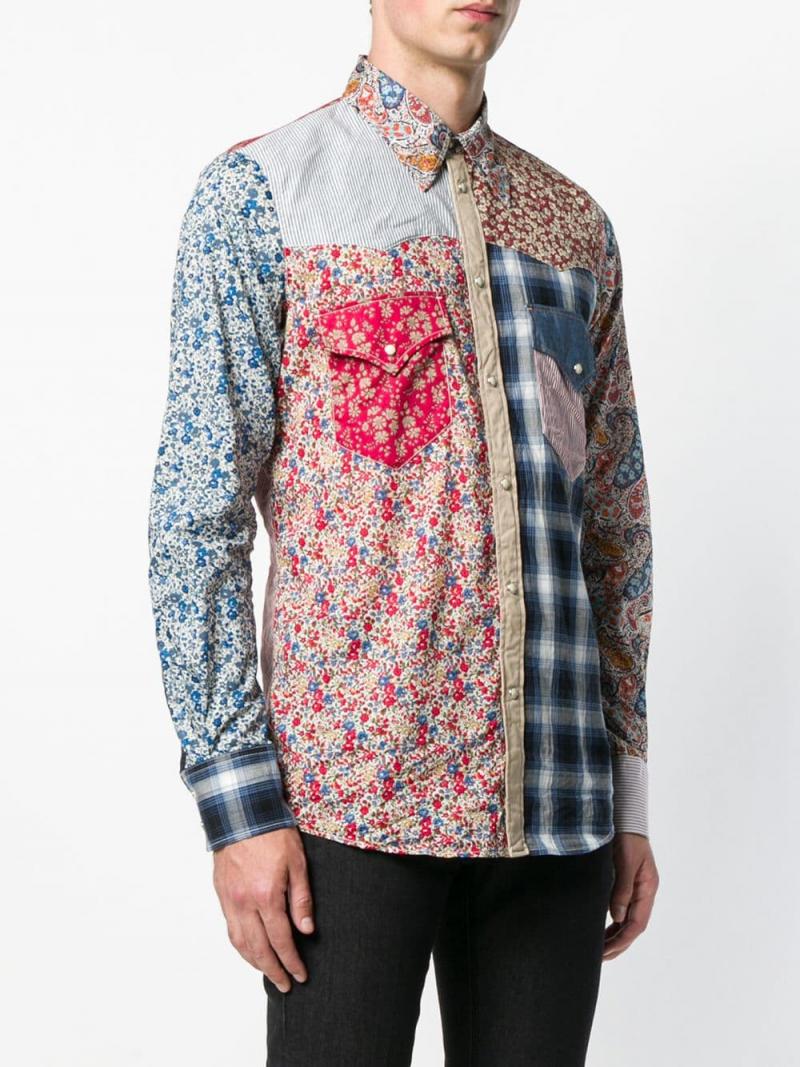 DSQUARED2 patchwork button shirt