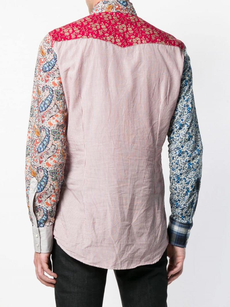 DSQUARED2 patchwork button shirt