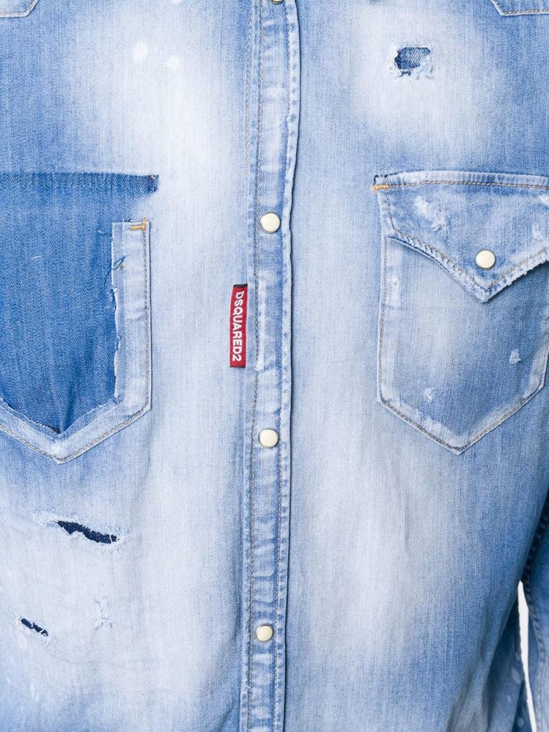 DSQUARED2 distressed denim shirt